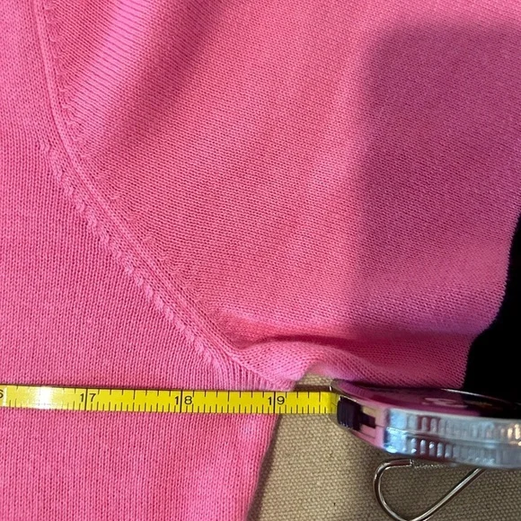 💗Lauren Ralph Lauren Vintage Hot Pink and Black Short Sleeved Sweater Size M💖 - Picture 5 of 8